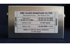 W3NQN Design mono band Cauer Elliptical filter for the 30 meters band by K7MI